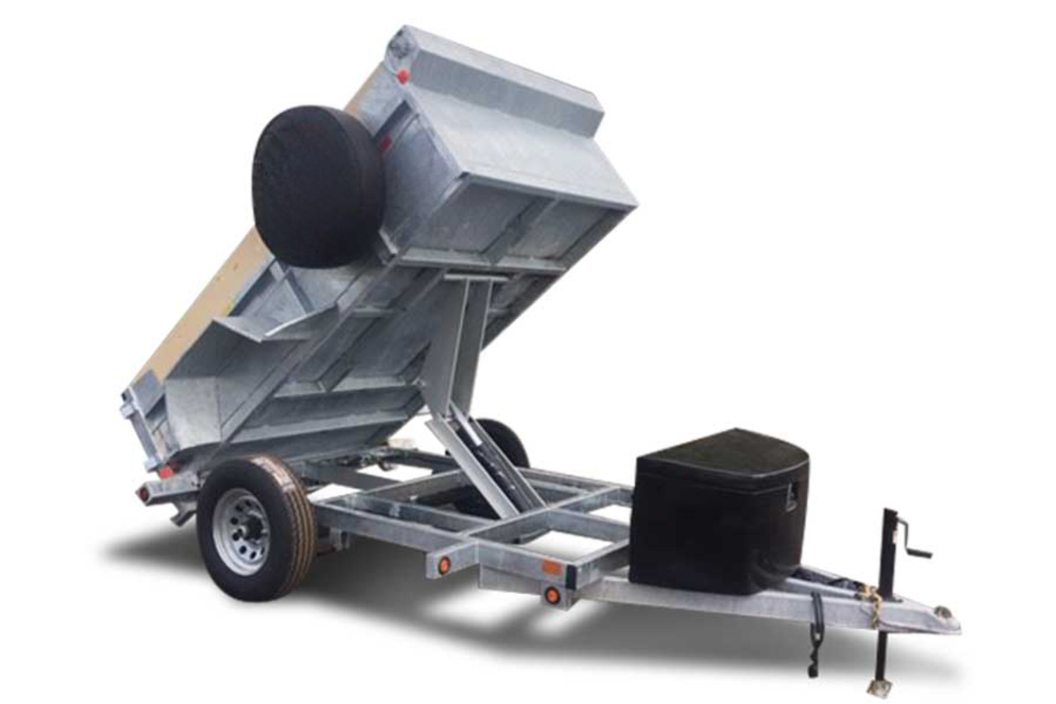Galvanized Hulk 5,200# GVWR Single Axle Scissor Lift Dump Trailer